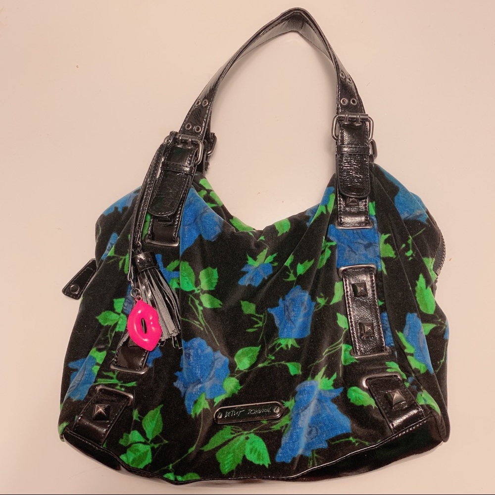Vintage Betsy Johnson velvet rose bag